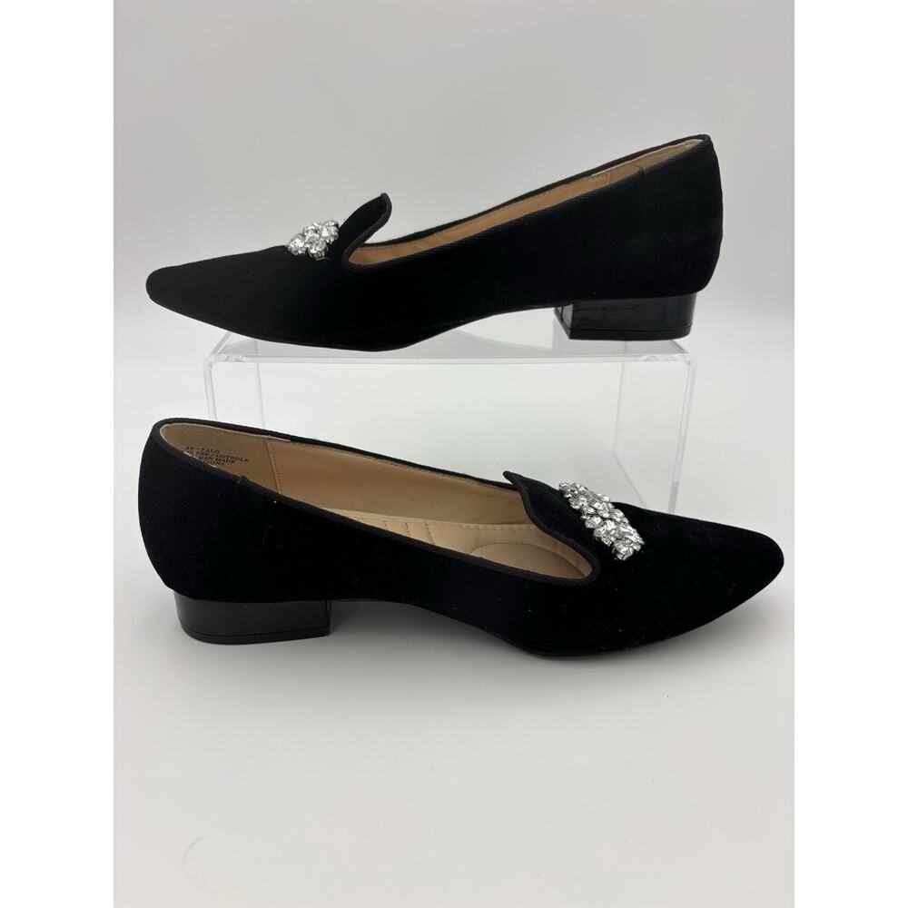 Adrienne Vittadini Palo Black Velvet Crystal Flats Loafers Size 8.5 - Picture 16 of 16